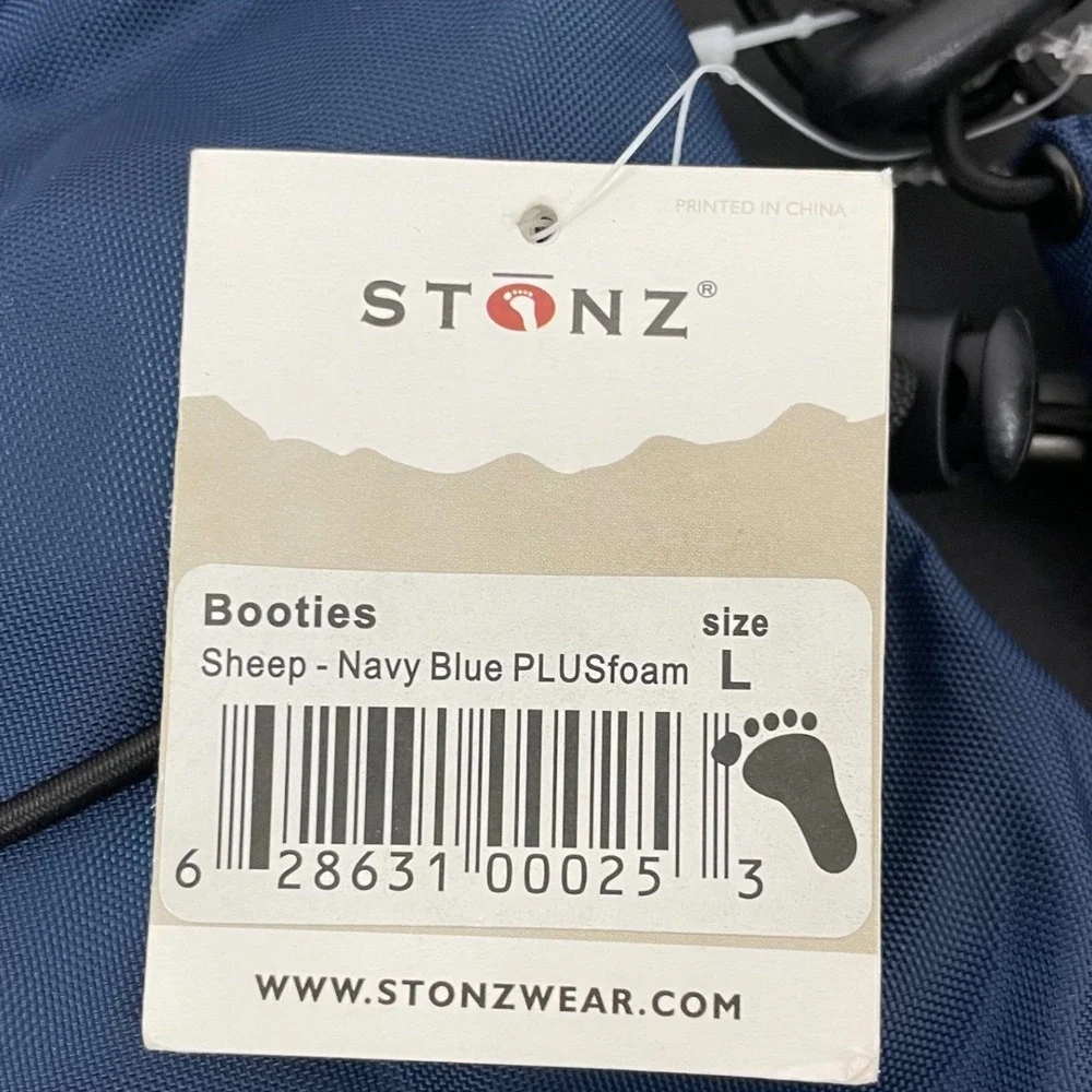 Stonz Size Large Toddler Booties Navy Blue Sheep PLUSfoam Water Resistant Kids